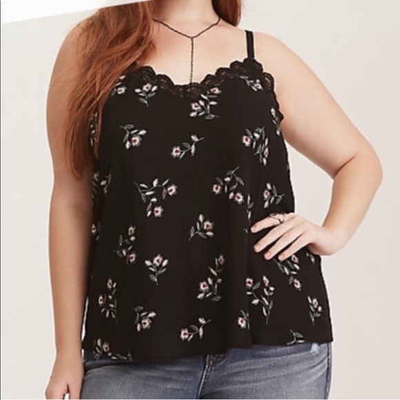 torrid Tops - Torrid black floral top size 1